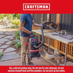CRAFTSMAN CMXEVBE17050 5 Gallon 7.8 Amp Ash and Grilling Vacuum, Portable Dry Only Shop Vacuum with Drum Filter, Cartridge Filter, Hose and Attachments for Cool/Dry Ash Cleaning