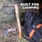 Titanium Camping Axe - 18" & 11.5" Wood Hickory Handles - Tomahawk Axe Hammer End - 2-Piece Slip-Fit Design - Includes Blade Sheath and 2 Handles - Survival Axe