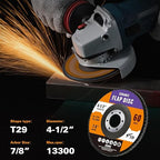 10 Pack Ceramic Flap Discs 4 1/2 for Angle Grinder, 60 Grit 7/8” Arbor Flap Wheels for Rust Removal, Sanding and Finishing,T29