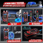 NF-859GT Network Cable Tester with Optical Power Meter10mw DualHead Visual Fault Locator,for POE/RJ45RJ11CAT5 CAT6 CAT3 Tone Probe KitEthemet Wire TracerFiber Tester LAN Network Tools