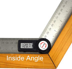 GemRed 82305 Digital Angle Finder Protractor Stainless Steel (Black Buttons)