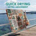 SUN'Y Beach Towel - Sand Free, Microfiber, Compact & Lightweight Travel, Quick Dry - Groovy - Large (63”x31.5”)
