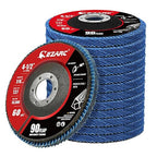 EZARC 12 Pack 60 Grit Flap Discs 4 1/2 for Angle Grinder, 4.5" x 7/8" T27 High Density Jumbo Zirconia Sanding Disc for Rust Removal, Finishing, Grinding, Deburring