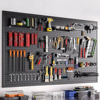 Pegboard Hook 100 Pcs, Heavy Duty Peg Board Hooks fit 1/8"＆1/4" Pegboards, Pegboard Accessories with Peg Locks for Organizing Various Tools,Peg Board Tool Utility Hooks