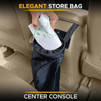 EcoNour 2 Pack Car Trash Bag | Washable Back Seat Hanging Bag with Elastic Opening & Easy Mount | Garbage Can with Waterproof Oxford Material | Accessories for Camping, Traveling & Outdoor
