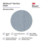 3M Xtract Net Disc 310W, 180+, 3 in, Die 300V, Pack of 50 Hook and Loop Sanding Discs, Virtually Dust-Free, Value Option for Metal, Wood, Composites, Stock Removal, and Fine Finishing