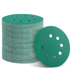 100PCS 240 Grit Premium Green Sanding Discs, 5-Inch 8-Hole Sandpaper for Random Orbital Sander