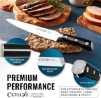 Cutluxe Turkey Carving Knife Set Carving Fork & Knife for Meat, BBQ, Brisket Razor Sharp Premium German Steel Full Tang, Ergonomic Handle Artisan Series