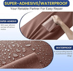 Self-Adhesive Canvas Repair Tape, 16" x 40" Waterproof Canvas Repair Patch, Fabric Patch Repairs Kit for Furniture, Tents, Sunbrellas, Boat Covers Awnings, Couches, Clothes, Bags Dark Brown