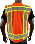 A Reflective Safety Vest For men Class 2 Heavy Woven Two Tone Engineer Hi Viz Safety Vest 3M Tape