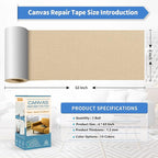 KING MOUNTAIN Canvas Repair Tape,Outdoor Gear Patch, 4×63 Inches,Waterproof,Self-Adhesive for Repairing Boat Covers,Sun Shades,Sofas,Tents,Lounge Chairs,Awnings (Khaki)