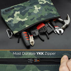 COREFLEX Premium Tool Pouch Zipper Bag, Small Tool Bag, Multipurpose Storage pouch, Heavy duty Flat Bottom Tool bag with YKK Zipper (3 pack Large Camouflage)