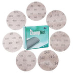 Mesh 5 inch 6 inch Sanding Discs 35PCS Hook and Loop Sanding Discs, Dust-Free, Ideal for Metal, Wood, Composites, Stock Removal, and Fine Finishing (6in, Assorted Grits)