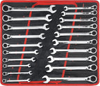 TRUE MECHANIC™ 20 Pc. Reversible Ratcheting Combination Wrench Set, Non-Slip, Long Pattern, SAE, Metric, Professional, With Portable Roll-Up Pouch Bag…