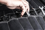 Dickies Large Wrench/Screwdriver Organizer Roll for Mechanics, 23 Tool Pockets, Durable Canvas Construction, 26 in. x 14.25 in. Unrolled, Black