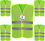 Safety Vest - 10 Pack and 15 Pack - High Visibility Vest for Everyday Use, Lightweight, Comfortable and Breathable