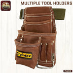 Graintex PL45S 10 Pocket Nail and Tool Pouch Suede Leather with 2" Webbing Belt