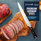 Cutluxe Turkey Carving Knife Set Carving Fork & Knife for Meat, BBQ, Brisket Razor Sharp Premium German Steel Full Tang, Ergonomic Handle Artisan Series